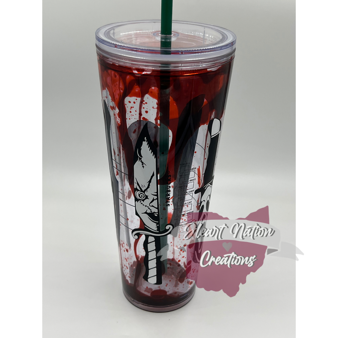 [PRE ORDER] Horror drip Snowglobe Tumbler